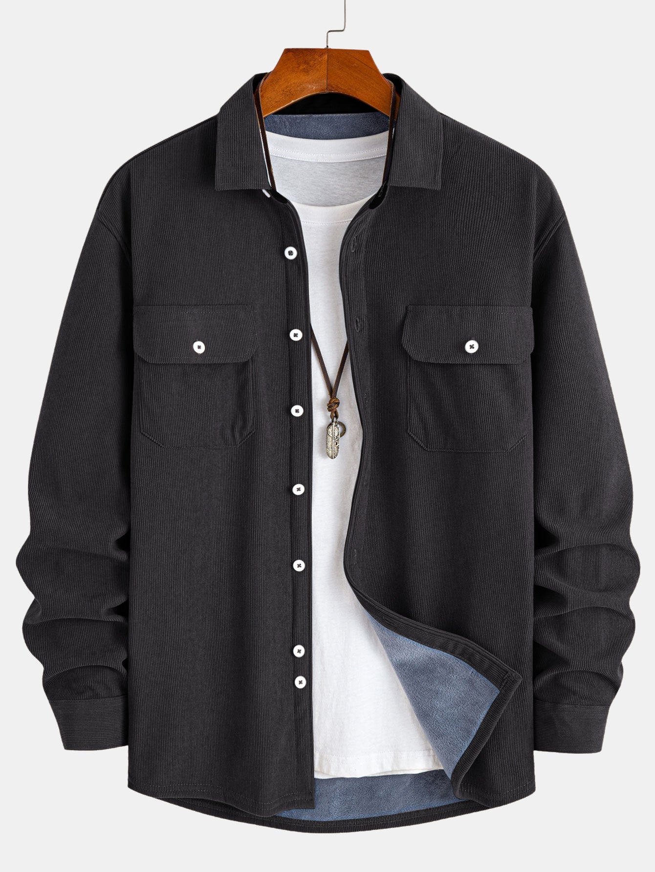 Plüschgefüttertes Kordhemd