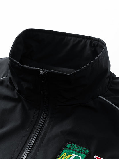 Bestickte Rennjacke mit lockerem Sitz