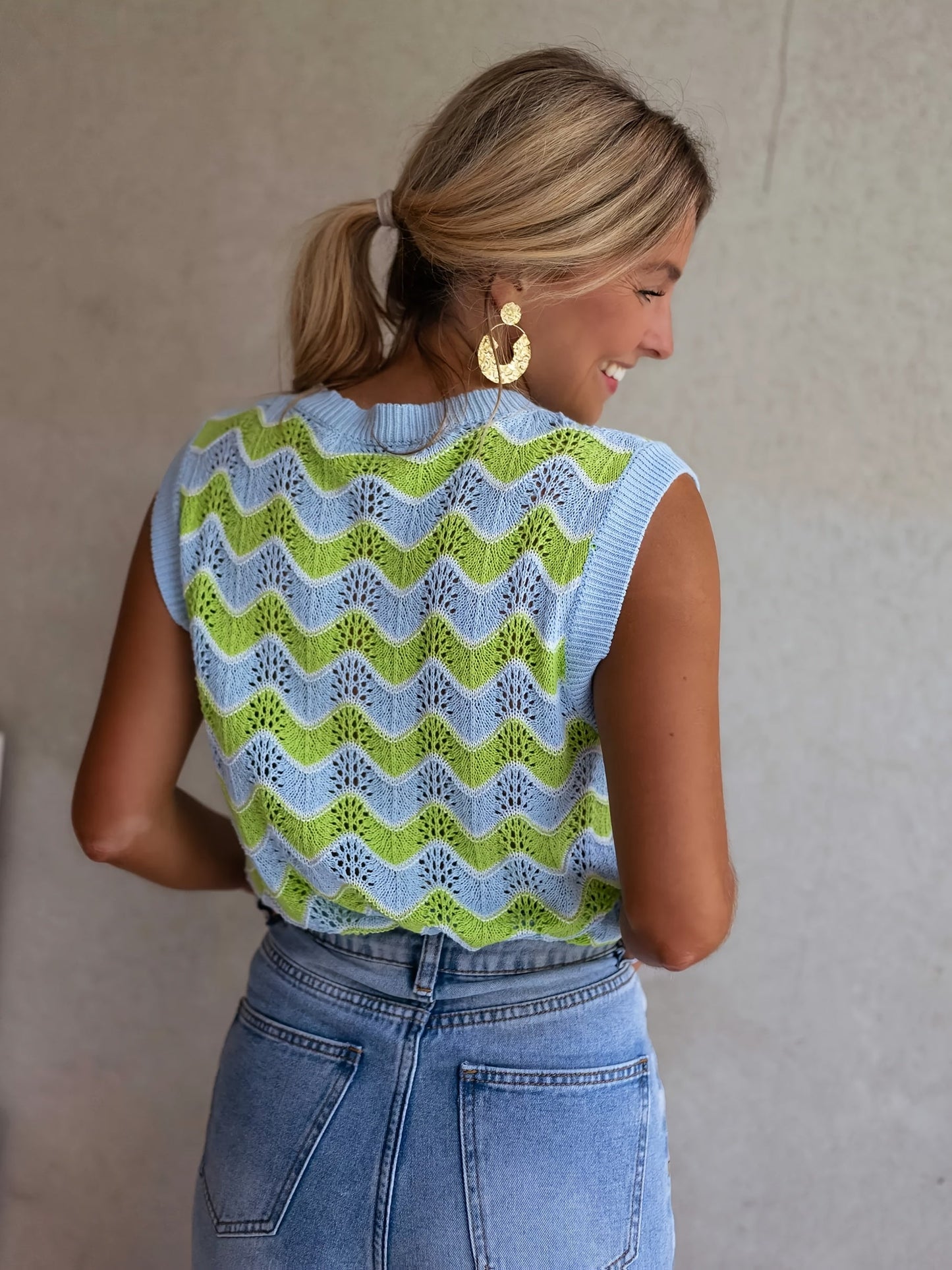 ADELBURG I ÄRMELLOSES ZOPFSTRICK-TOP