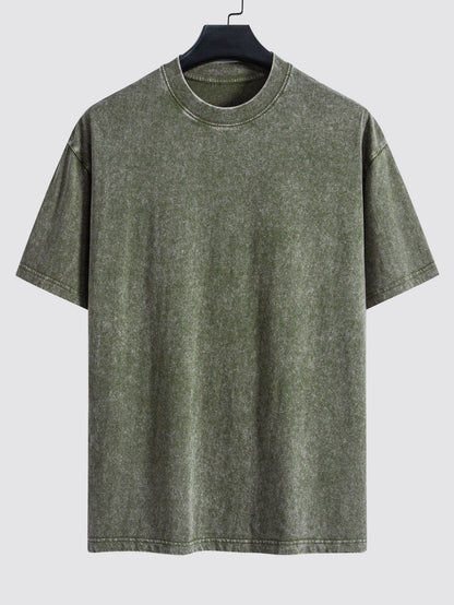Basic gewaschenes, distressed Oversize T-Shirt mit Drop-Shoulder