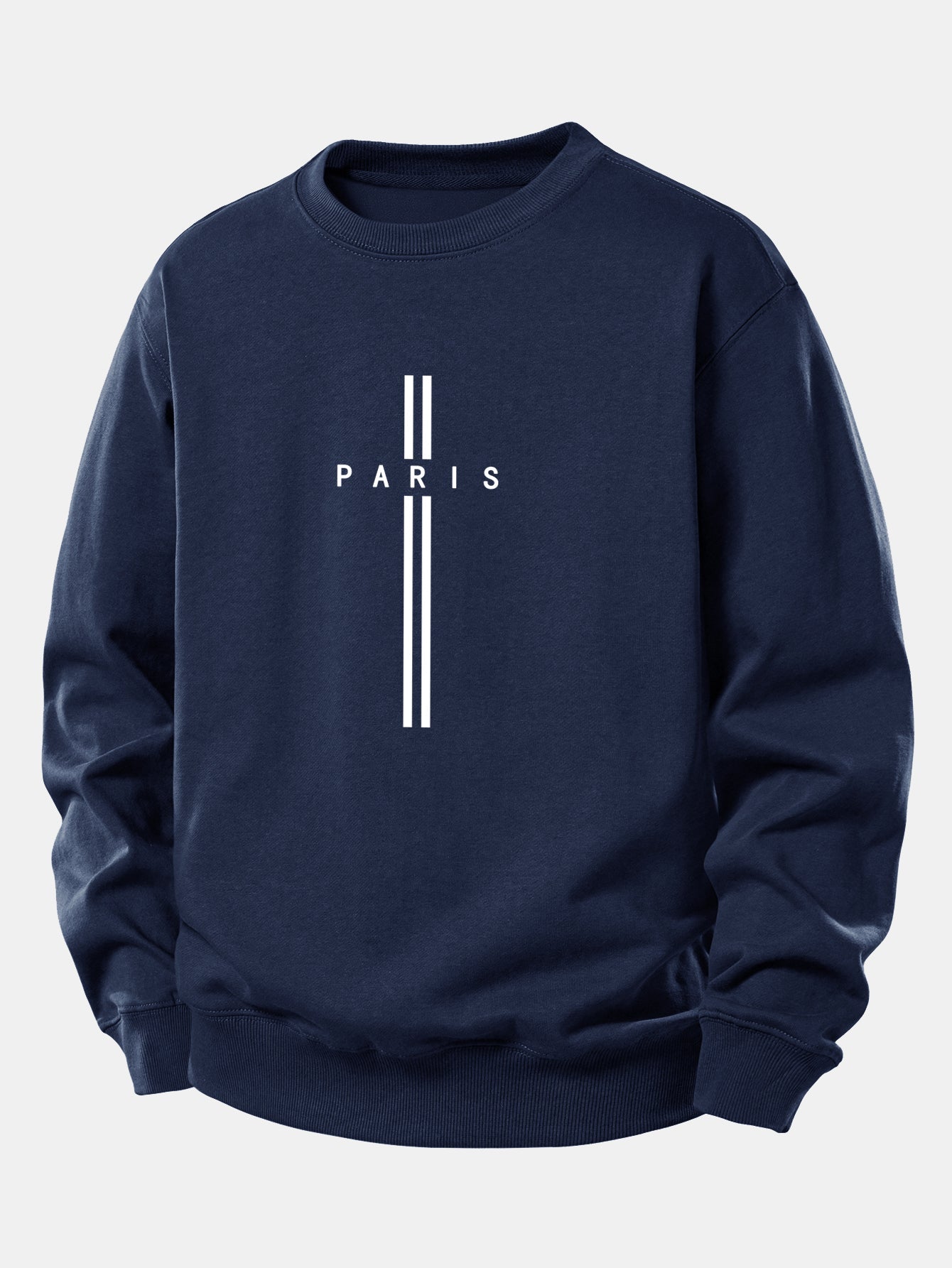 Locker sitzendes Sweatshirt mit Paris-Streifenmuster