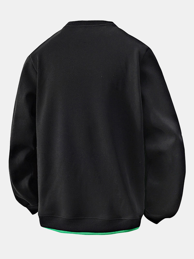 Rundhals-Sweatshirt für sitzende Locker-Styles