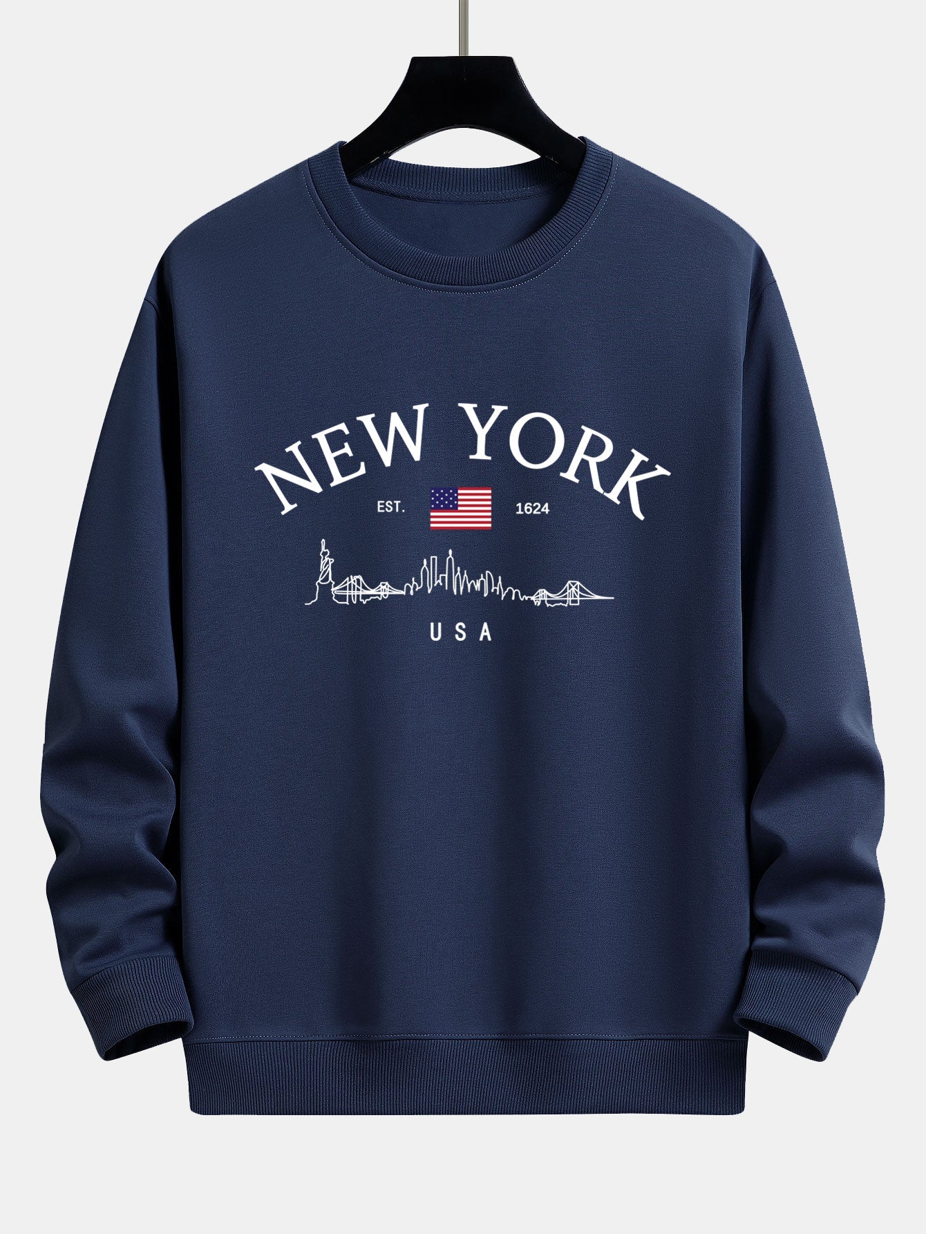 New York Druck Locker sitzendes Sweatshirt