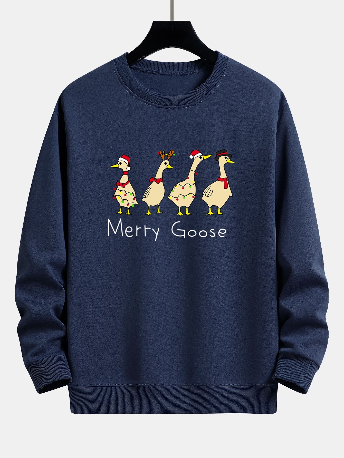 Weihnachtsente Druck Locker Geschnittenes Sweatshirt