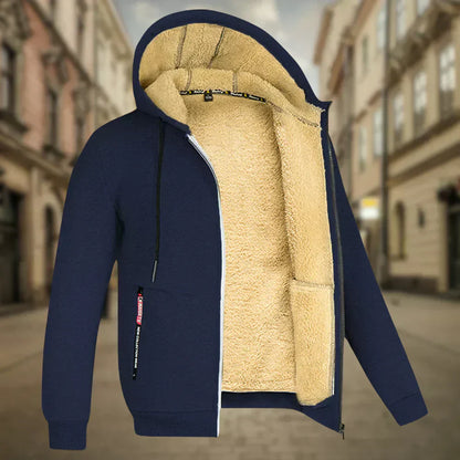 Fleece-Hoodie für Herren, bequem und warm für den Herbst.