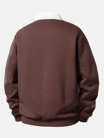 Pullover mit kontrastierendem Poloshirt-Kragen