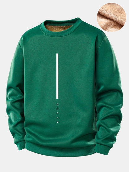 Dream Streifenmuster Teddy-Fleece Sweatshirt mit Futter