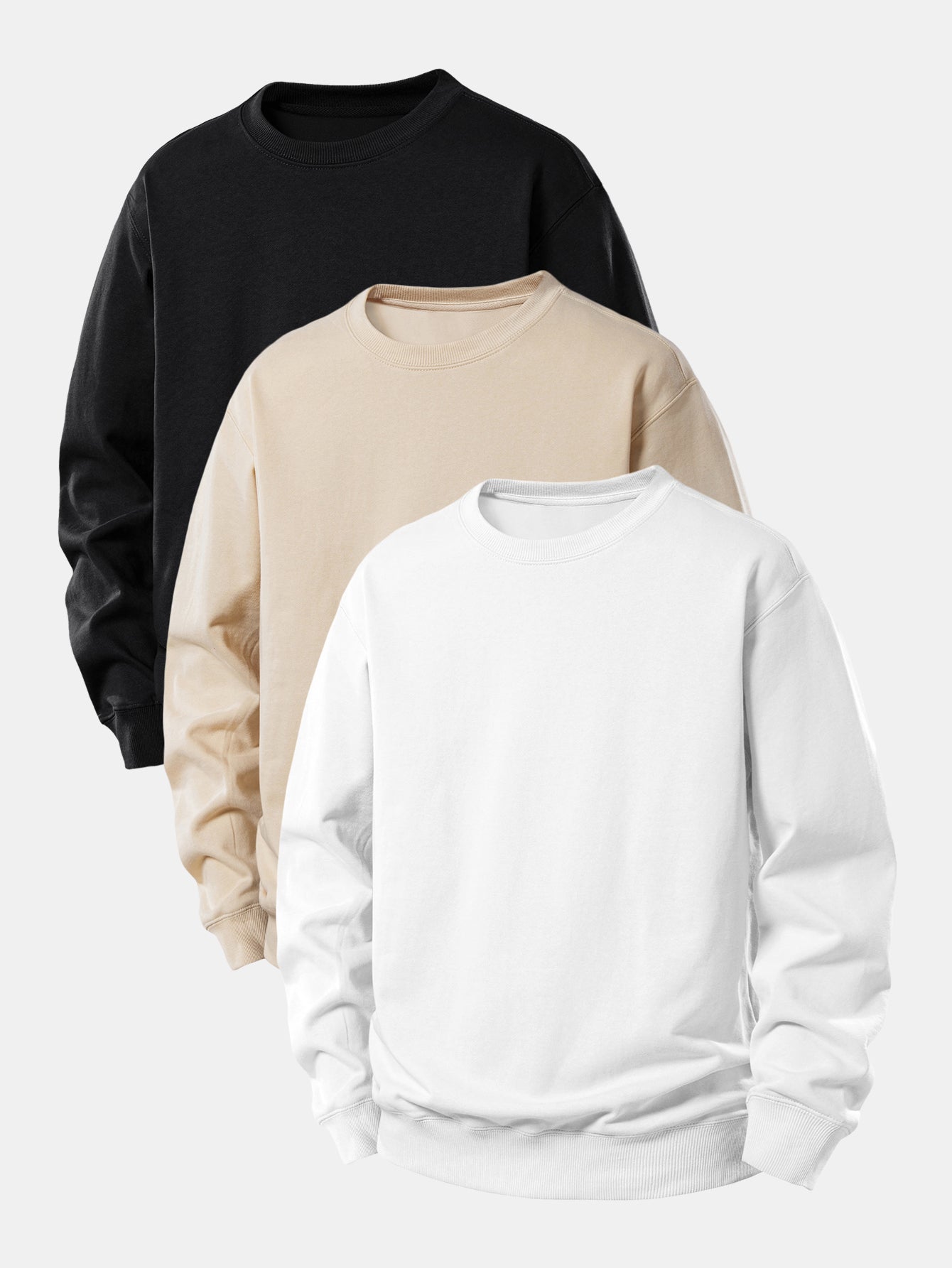 3 Stück Basic Relax Fit Sweatshirt