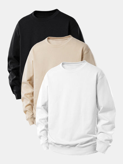3 Stück Basic Relax Fit Sweatshirt