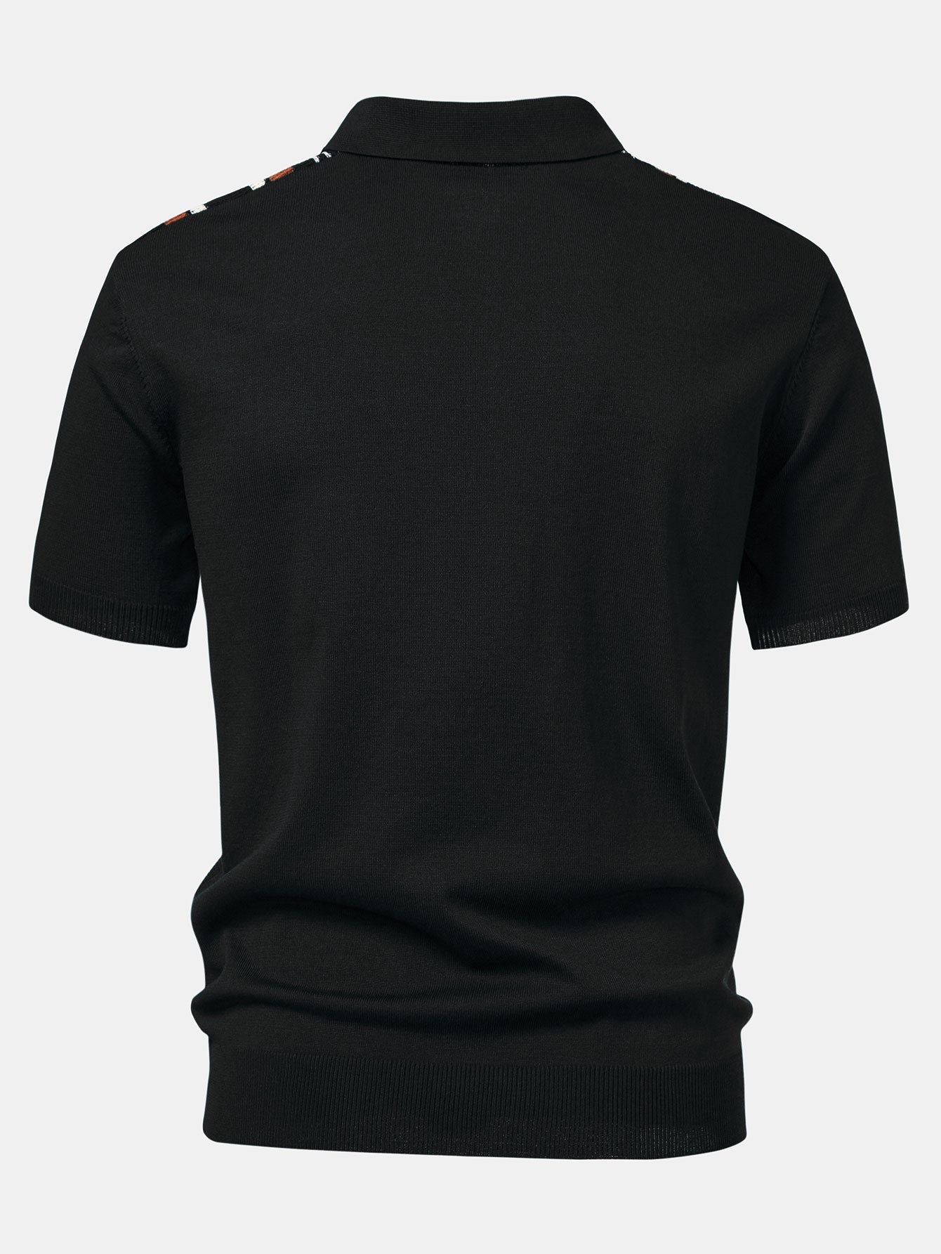 Gestreiftes Strick-Poloshirt mit Reißverschluss und gerade geschnittene Ripp-Hose