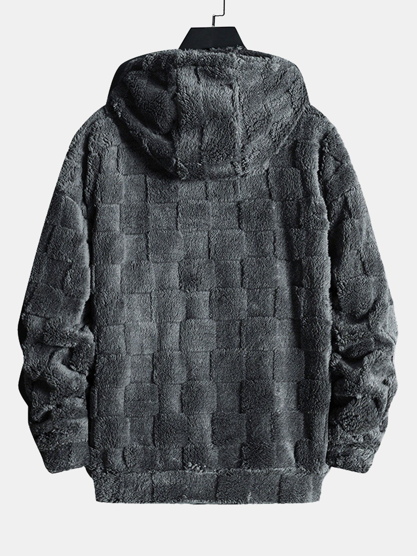 Bestickter Teddy-Kapuzenpullover mit Schachbrettmuster aus Kalifornien