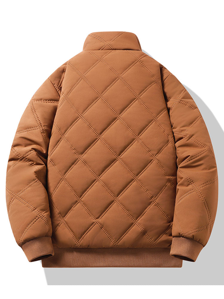 Steppjacke mit Stehkragen und Kunstfellfutter