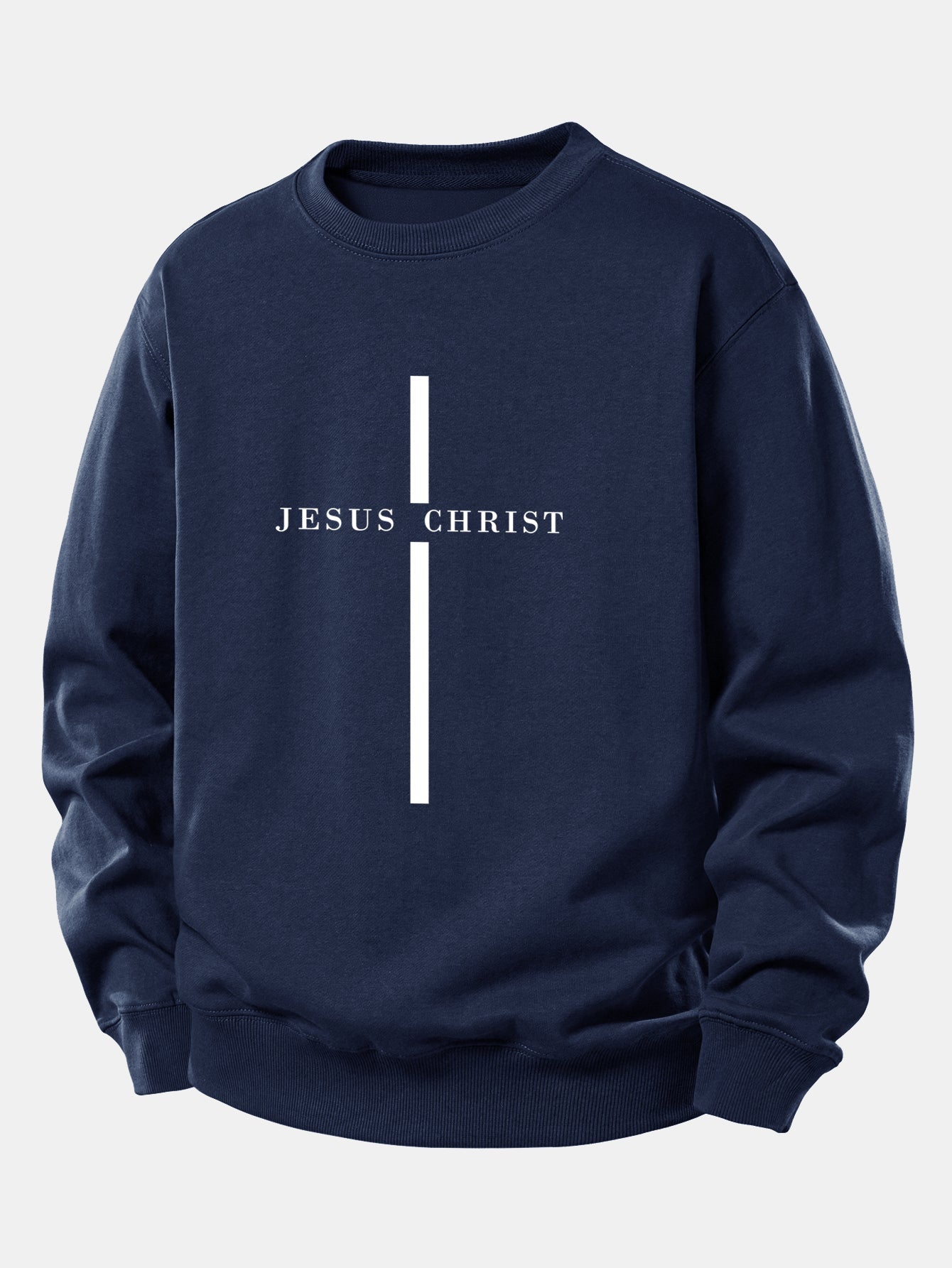 Jesus Christ Streifenmuster Locker sitzendes Sweatshirt