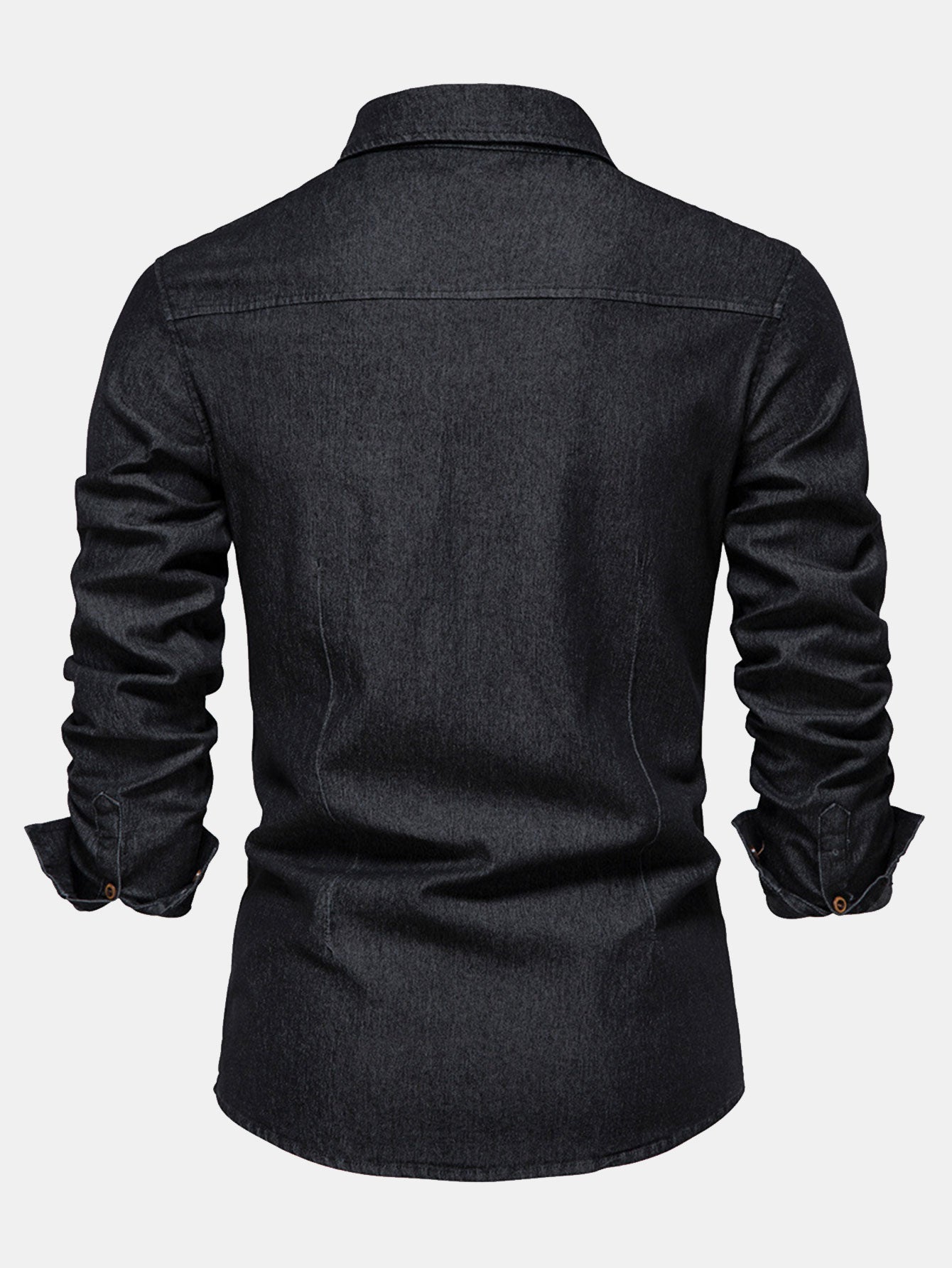 Gewaschenes Denim Westernhemd mit praktischen Taschen