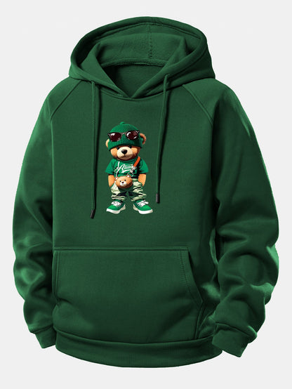 Stylischer Hoodie mit Bären-Print und Kordelzug