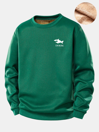 Fleece-Sweatshirt mit Hai-Design und kuscheligem Teddyfutter