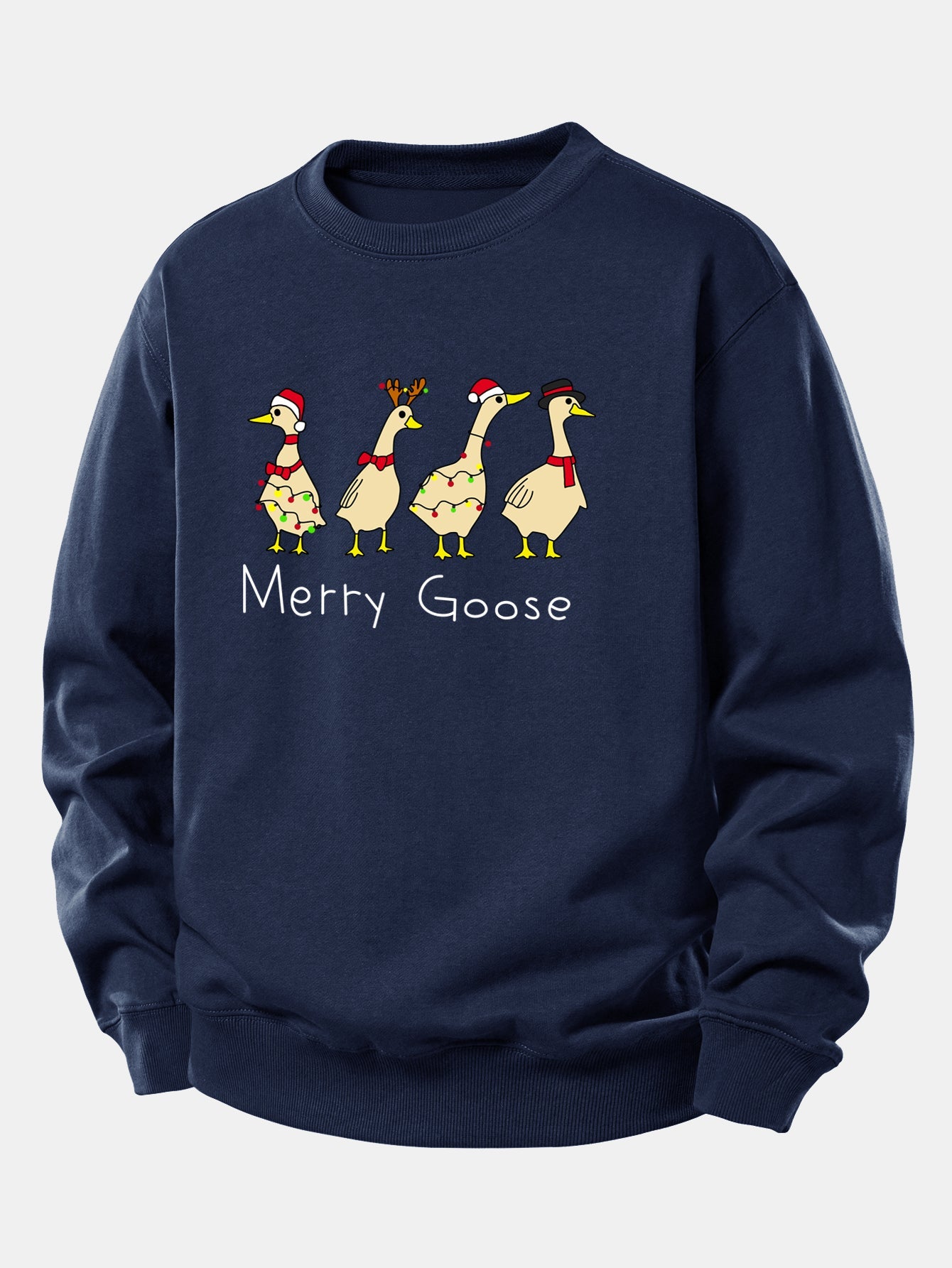 Locker Geschnittenes Sweatshirt mit Weihnachtsente-Design