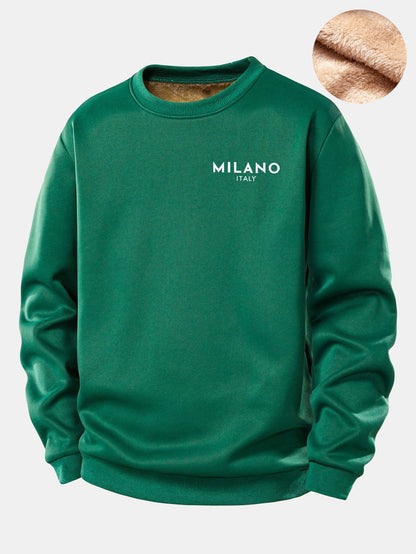 Milano Print Teddy Fleece Lined Sweatshirt