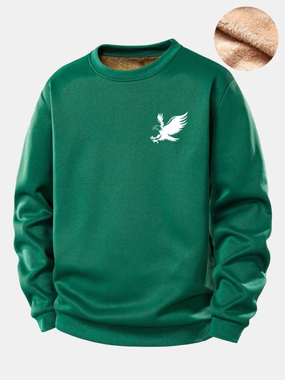 Soaring Eagle Graphic Teddy Fleece Pullover Sweatshirt