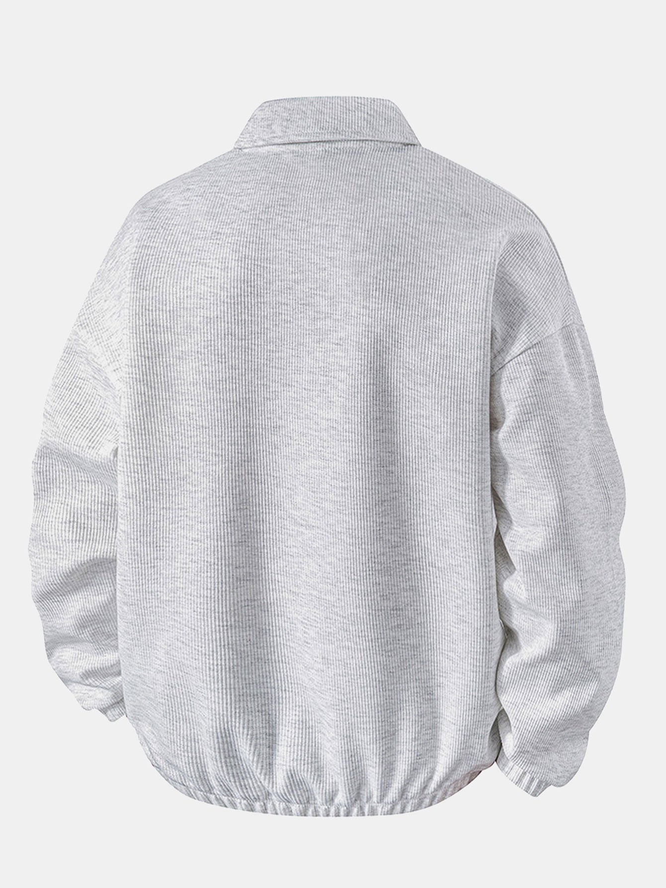 Casual Fit Waffle V-Neck Polo Sweatshirt