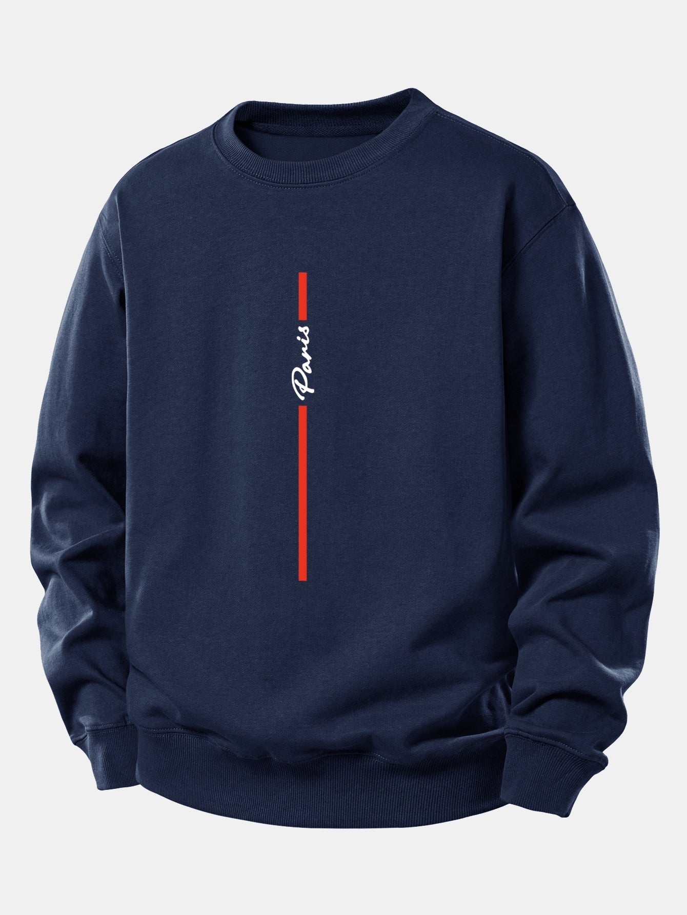 Paris Streifenmuster Locker sitzendes Sweatshirt