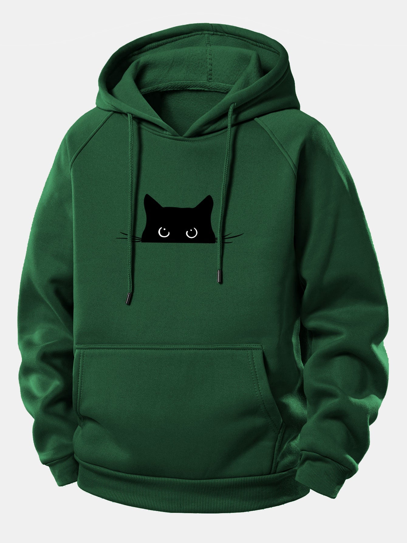 Hoodie mit Kordelzug und schwarzem Katzen-Design