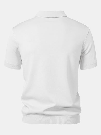 Gestreiftes Jacquard-Polo mit gerader, gerippter Hose