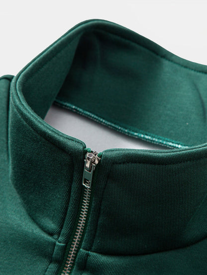 Relaxed Fit Milano Print Contrast Color Quarter Zip Sweatshirt