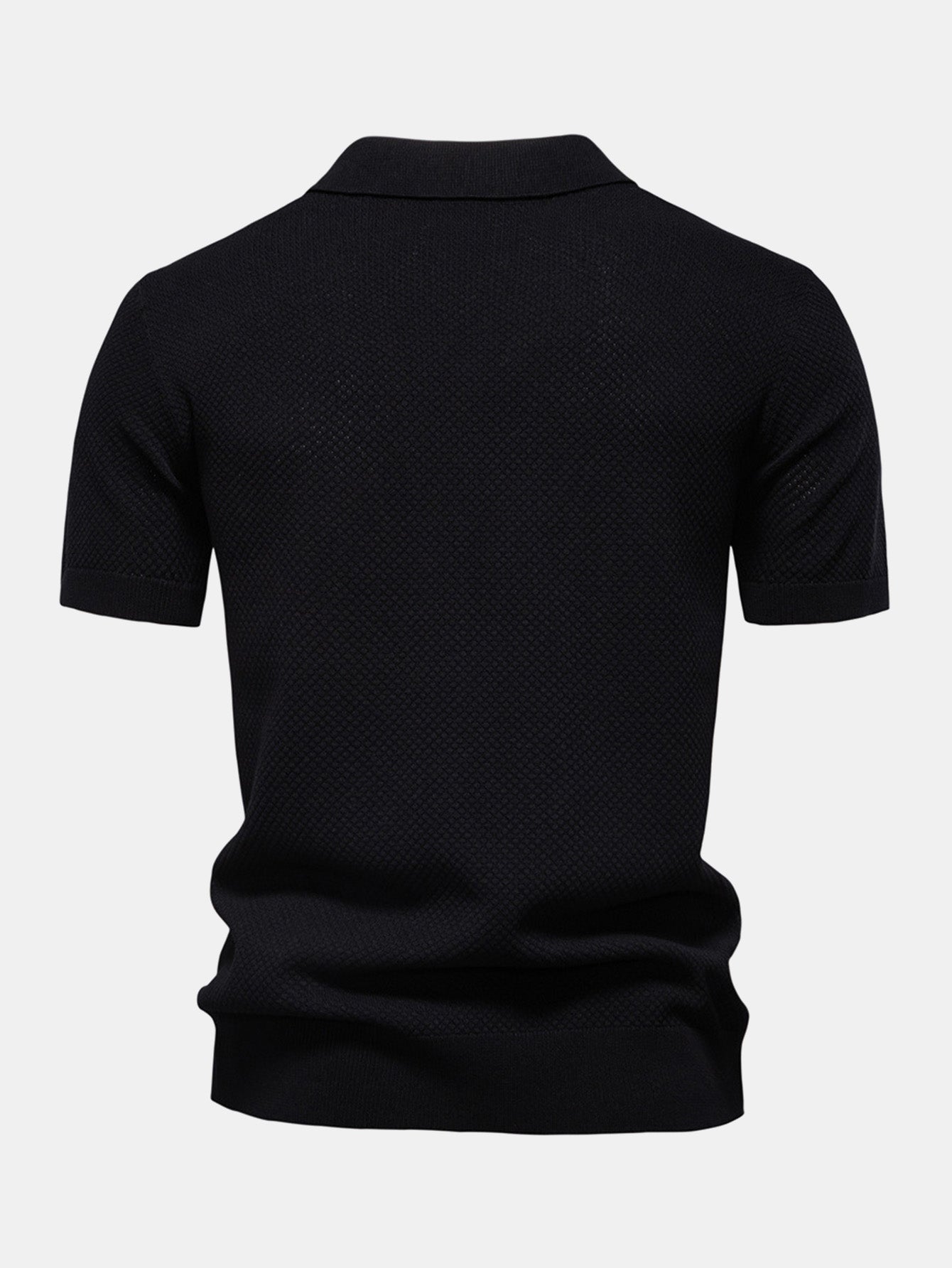 V-Neck Pineapple Pattern Knit Polo