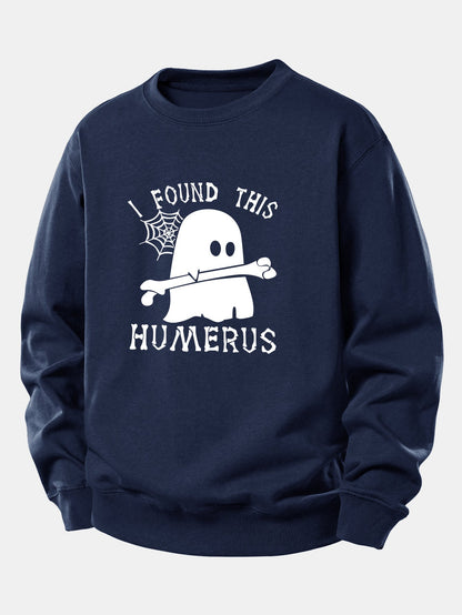 Ghost Fand Humerus Druck Sweatshirt mit lockerem Sitz