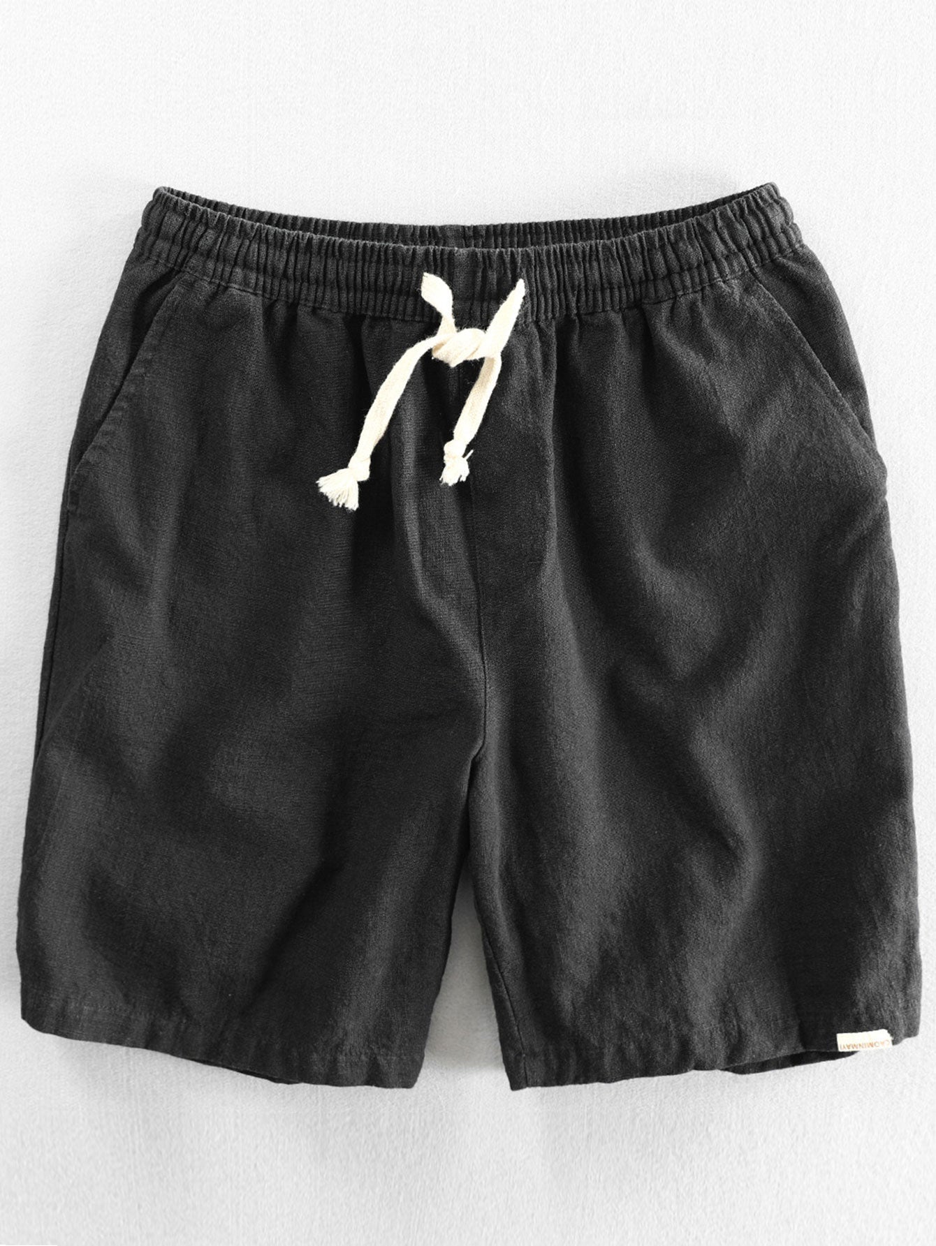 Shorts aus Leinen-Baumwoll-Mix mit verstellbarem Kordelzug