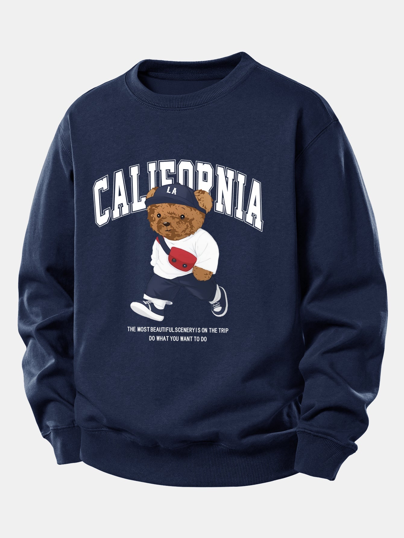 California Mode Bär-Print Lässiges Sweatshirt