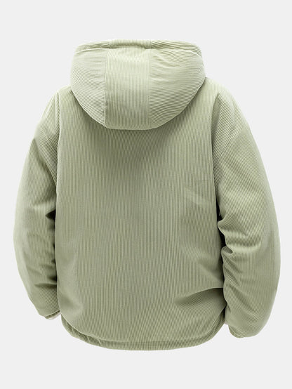 Teddy Corduroy Wendbare Kapuzenjacke