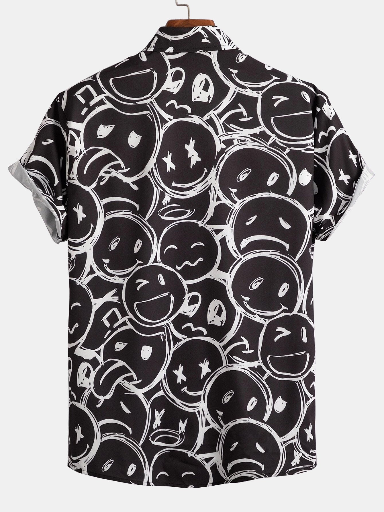 Smiley-Print Hemd mit Knopfdetails