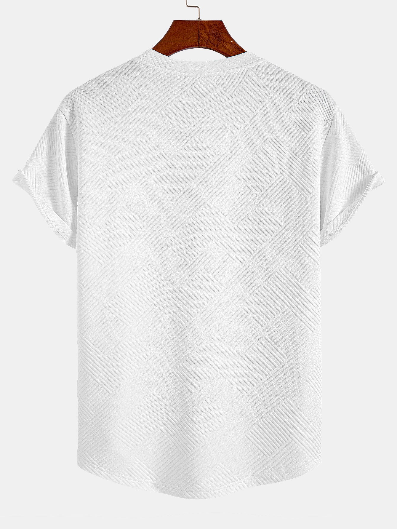 Short Sleeve Striped Jacquard Bow Hem T-Shirt