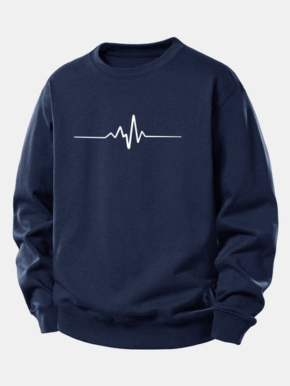 Sweatshirt mit Herzschlag-Motiv und lockerem Schnitt