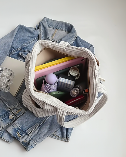 Tilda – Gestreifte Tragetasche mit Kordel-Detail