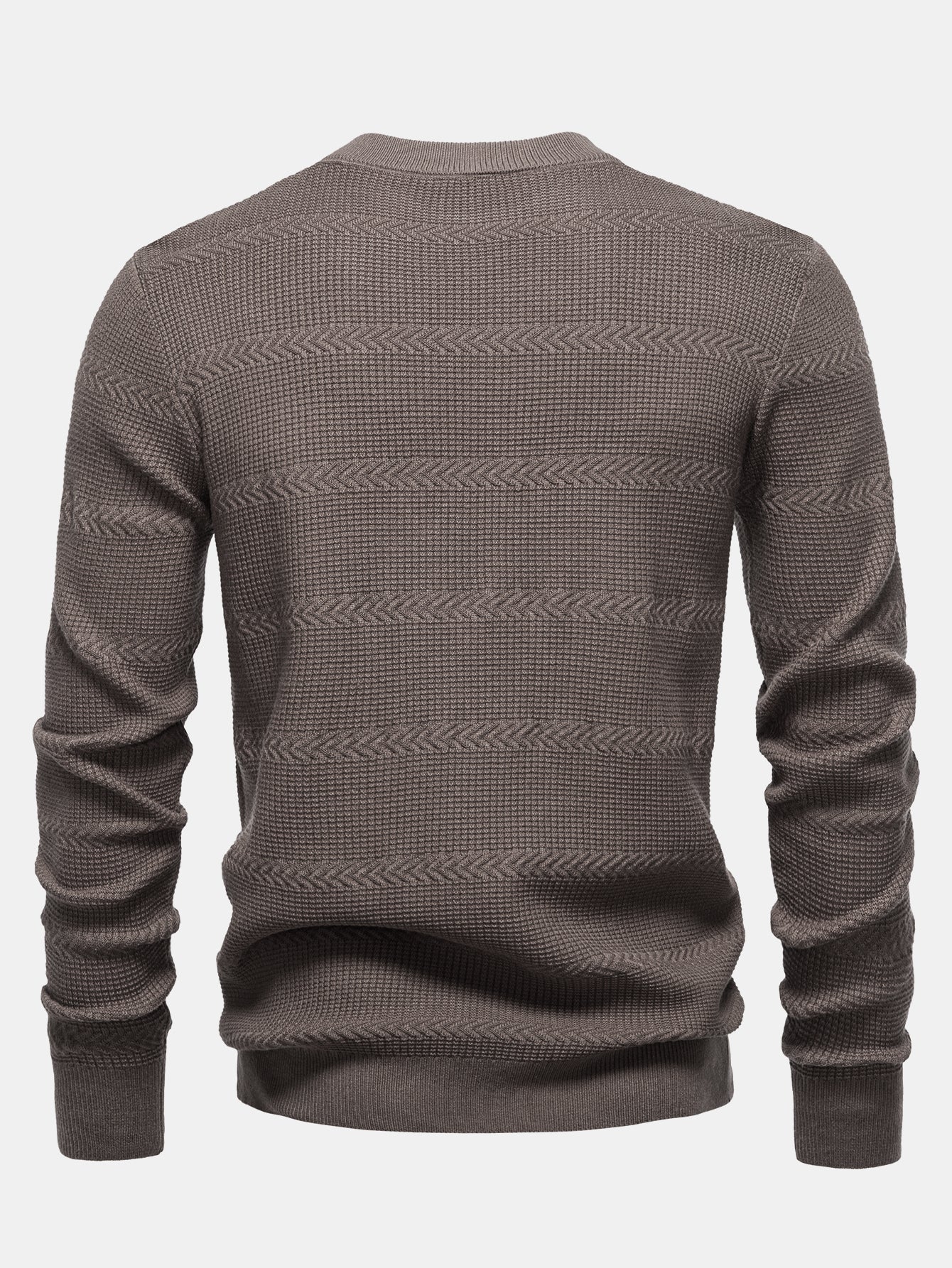 Geometrischer Jacquard Rundhals Sweater