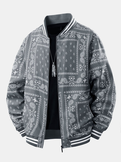 Paisley-Muster Baseballjacke