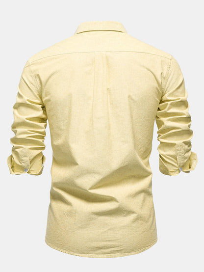 Cowboy-Stickerei Baumwoll-Oxford Hemd mit Knopfleiste