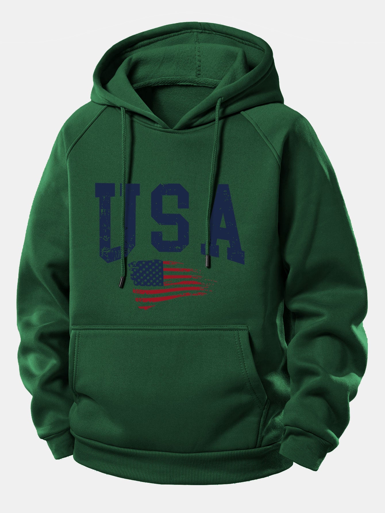 USA-Flaggen-Motiv Kapuzenpullover mit Kordelzug