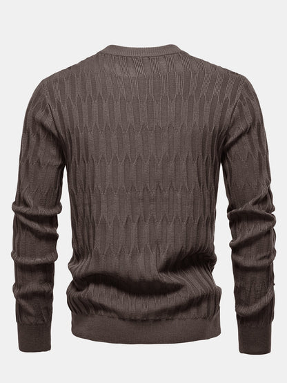 Strukturierter Pullover mit Rundhalsausschnitt