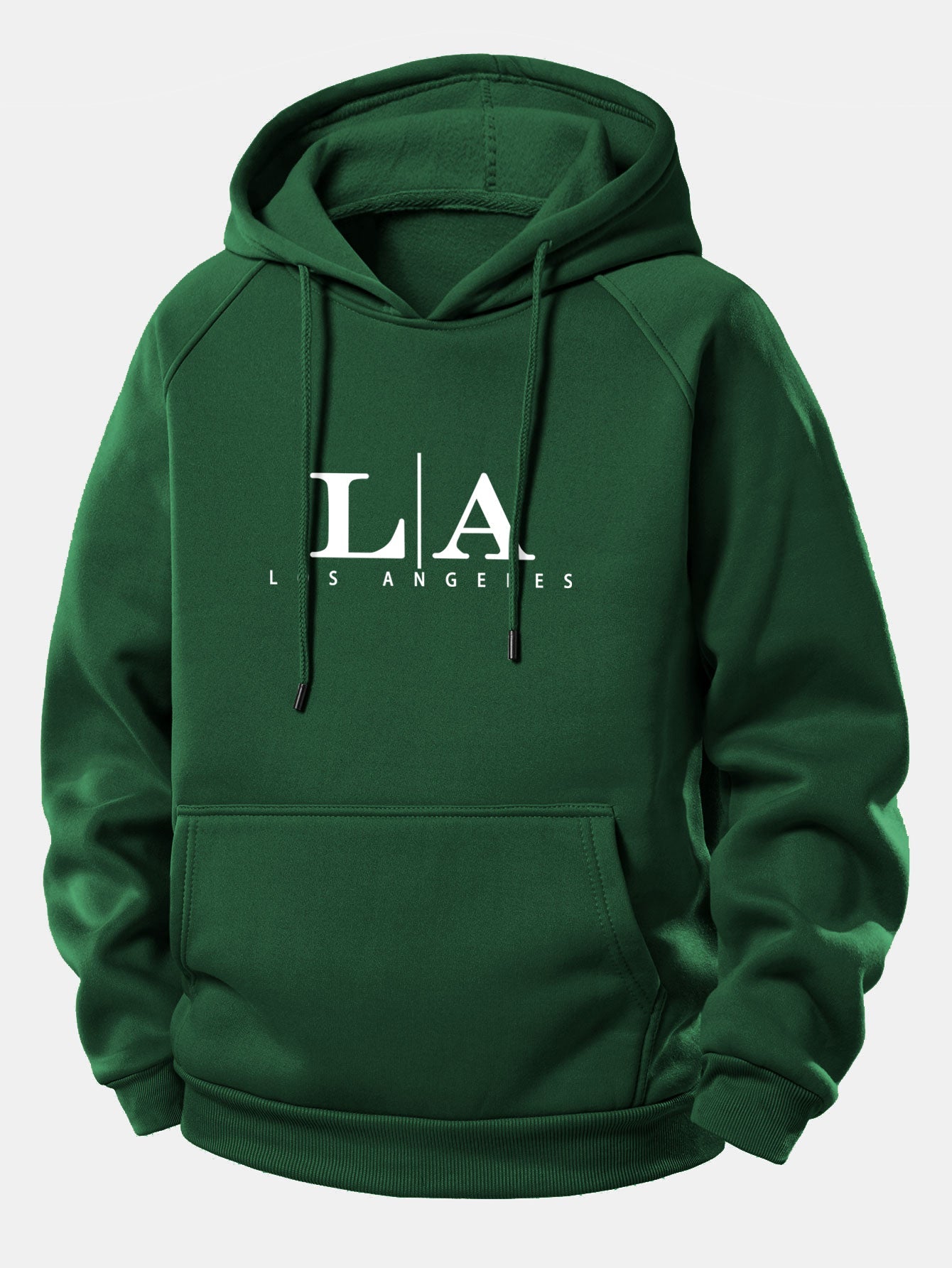 Bedruckter Kordelzug-Hoodie mit Los Angeles Design