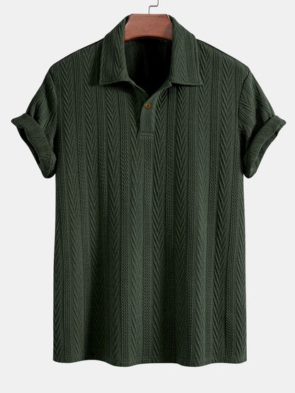Kurze Ärmel Jacquard Polo