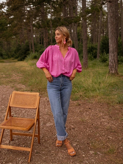 ALBRUN I TUNIKA-BLUSE MIT V-AUSSCHNITT