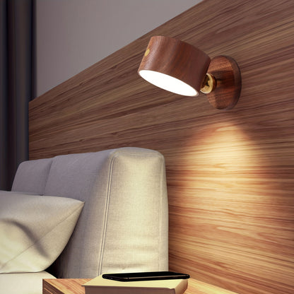 Kabellose LED Holz Wandleuchte – Touchsteuerung & Dimmbar für Schlafzimmer & Wohnzimmer