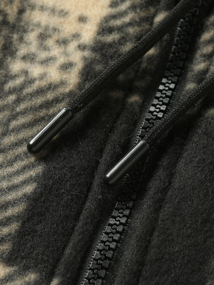 Teddy-Fleece Flanell Kapuzenmantel mit Reißverschluss