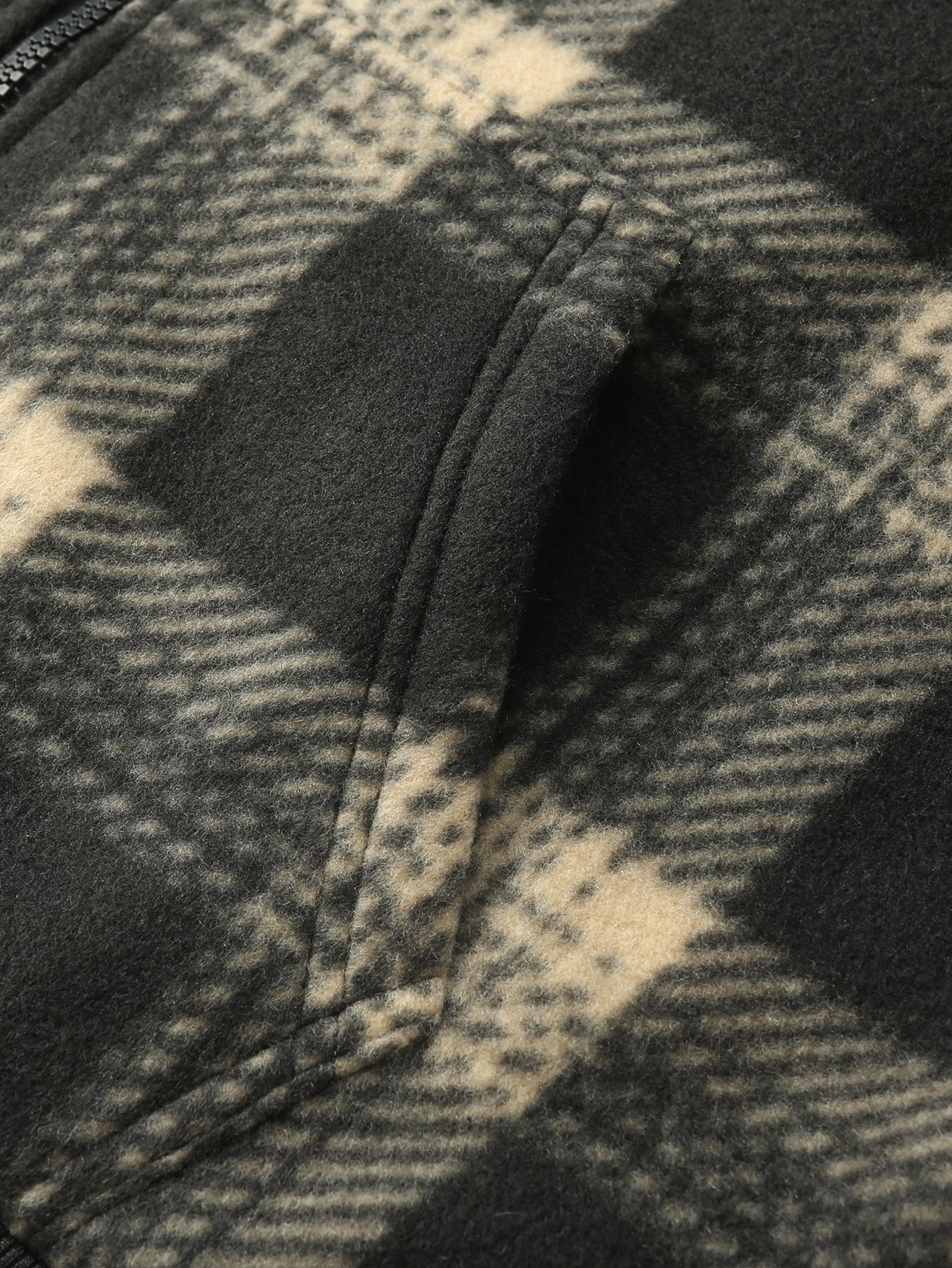 Teddy-Fleece Flanell Kapuzenmantel mit Reißverschluss