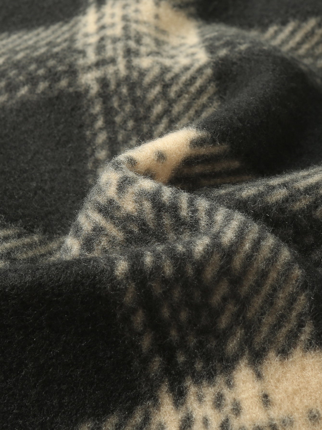 Teddy-Fleece Flanell Kapuzenmantel mit Reißverschluss