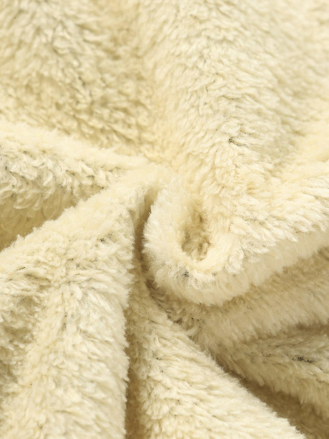 Teddy-Fleece Flanell Kapuzenmantel mit Reißverschluss